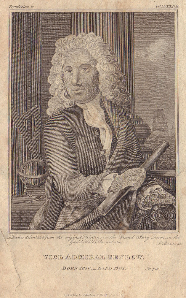 Vice Admiral John Benbow, in the Guildhall, Shrewsbury, Shrops. Royal Navy 1819